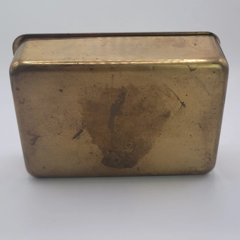 Vintage Brass Trinket Jewelry Box Rectangle Shaped